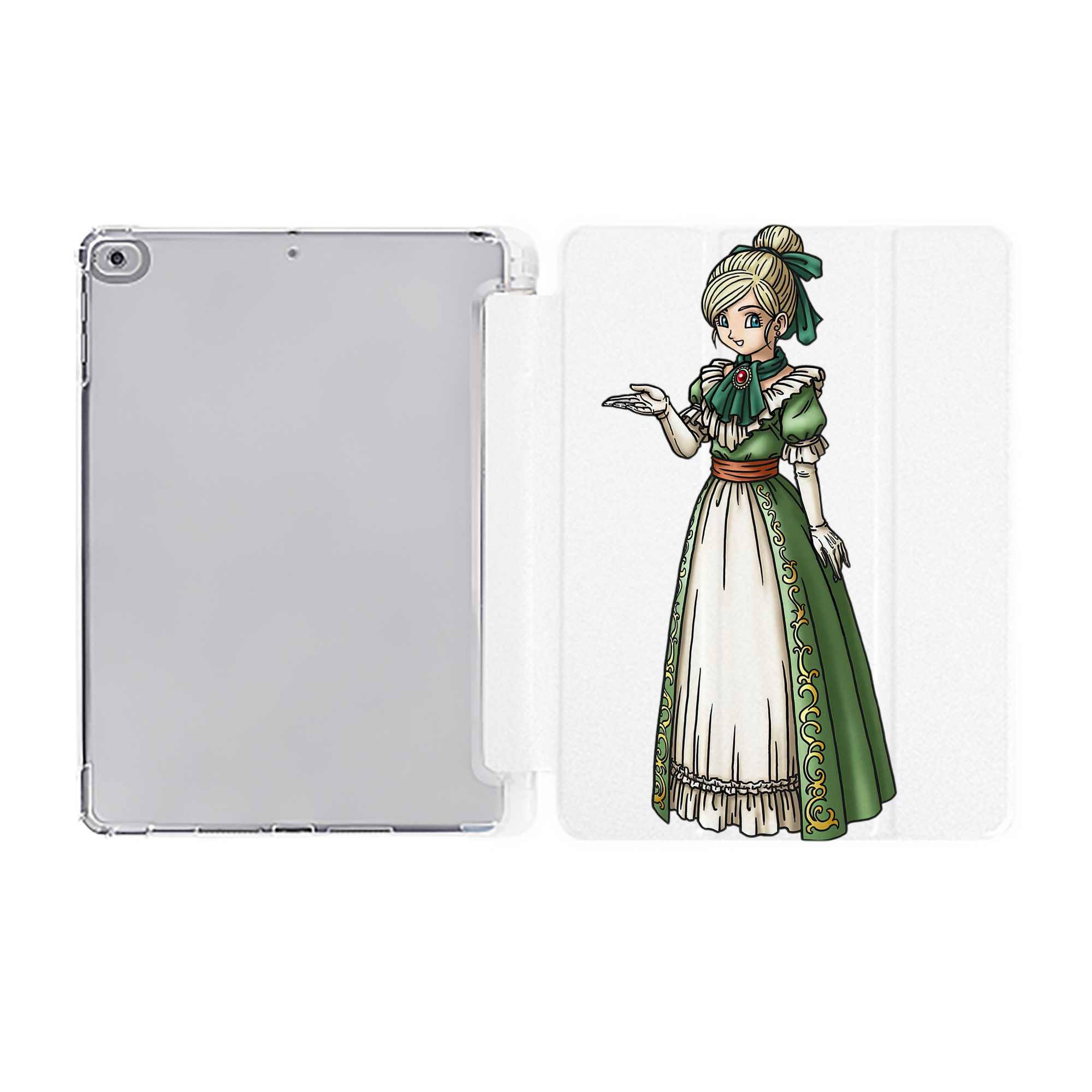 （画像用） ドラゴンクエスト Doragon Kuesuto Dragon Quest IPad ケース ペン収納付き 三つ折りスタンド PUレザー×シリコン 対応機種9.5/10.5/10.9インチ
